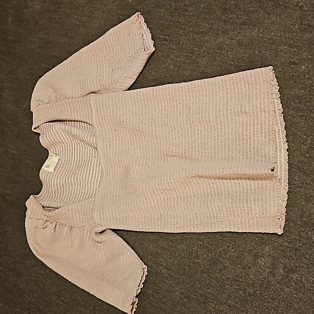 Nation LTD Light Lavender Smocked Puff Sleeve Top